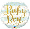 BABY BOY BLUE STRIPES 18IN FOIL BALLOON